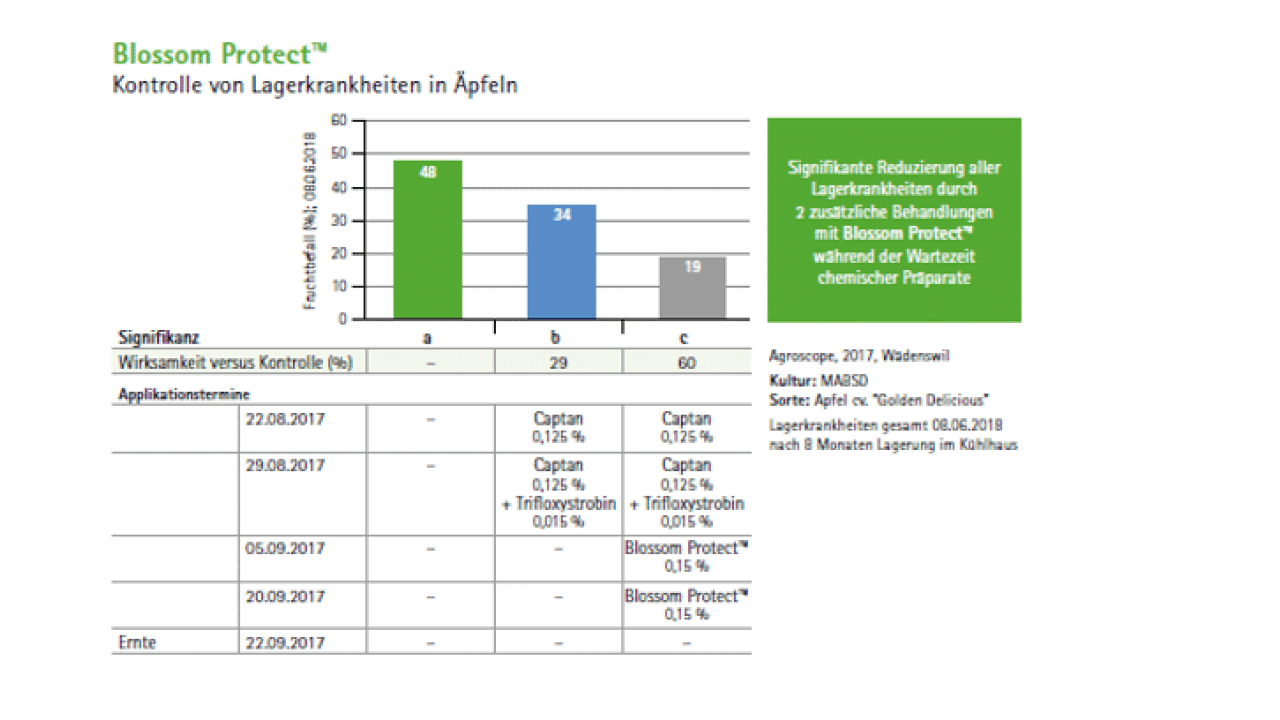 Versuche zum Einsatz von Blossom Protect™