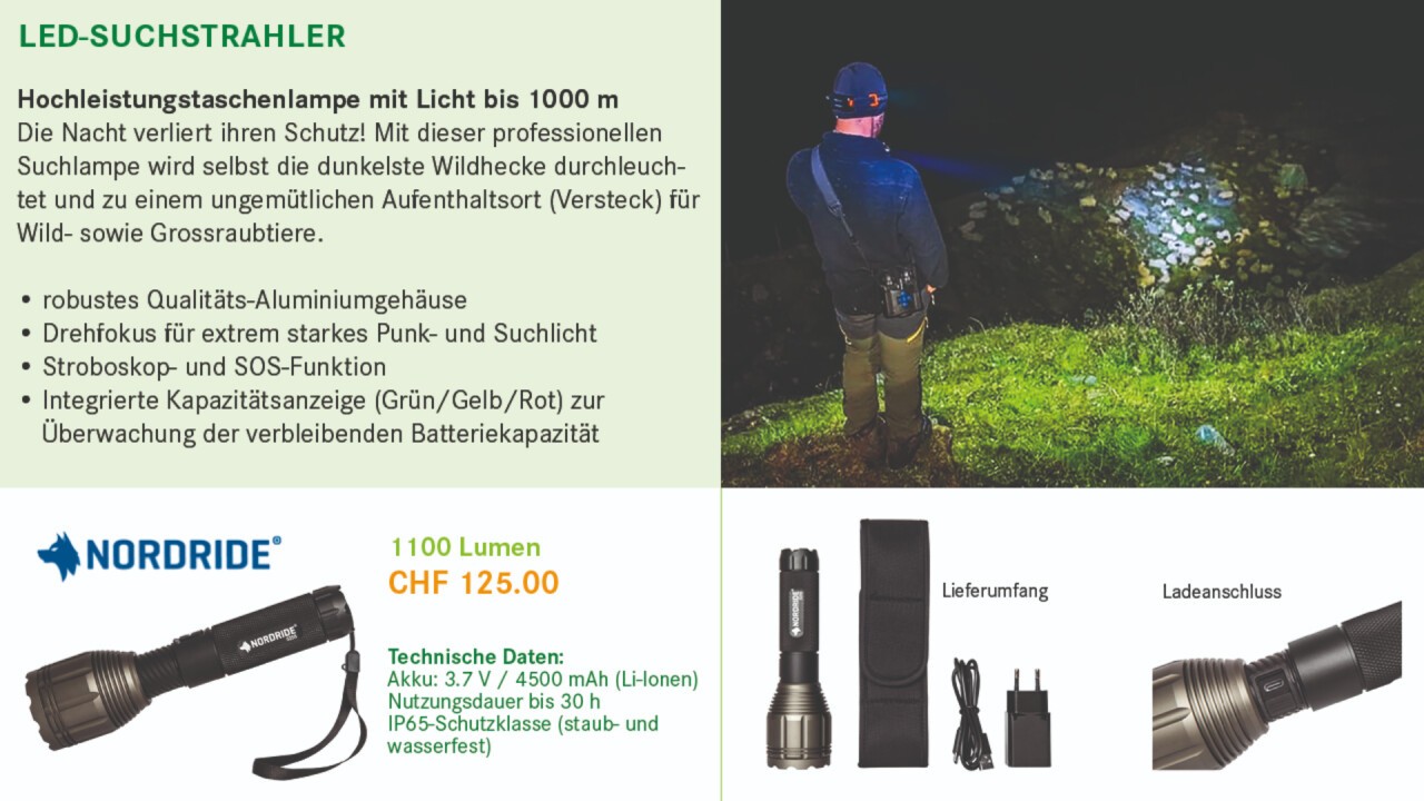 HappySheep® Nordride LED-Suchstrahler