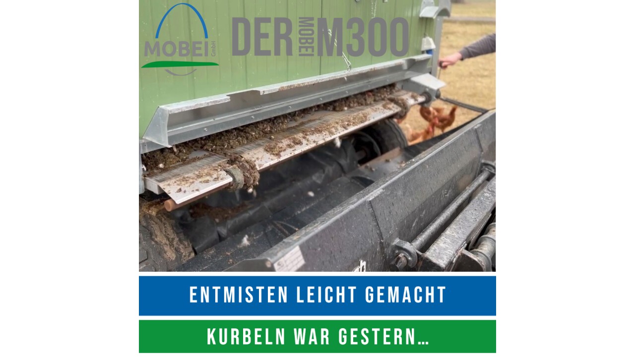 Entmistung über hydraulisch angetriebenen Kratzboden