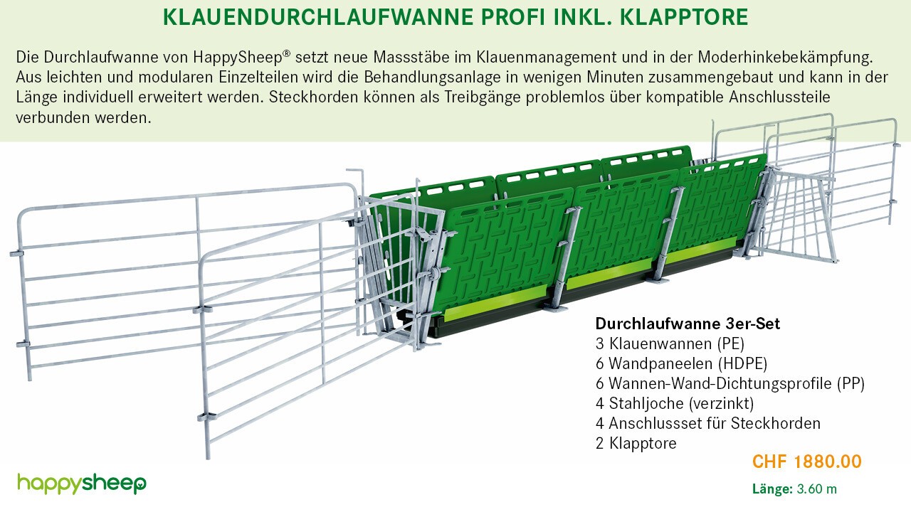 HappySheep® Klauendurchlaufwanne mit Klapptor