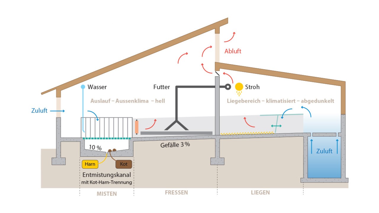 Emissionsarmer Maststall für QM- und Labelställe