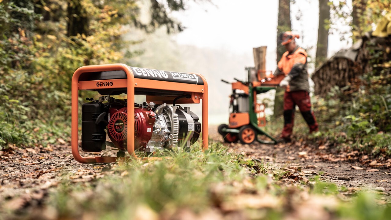 GENNO im Wald am Holz spalten