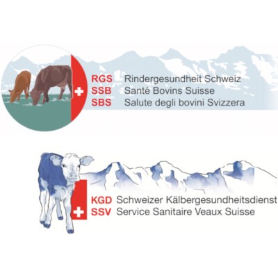 Logo Rindergesundheit Schweiz und Schweizer Kälbergesundheitsdienst