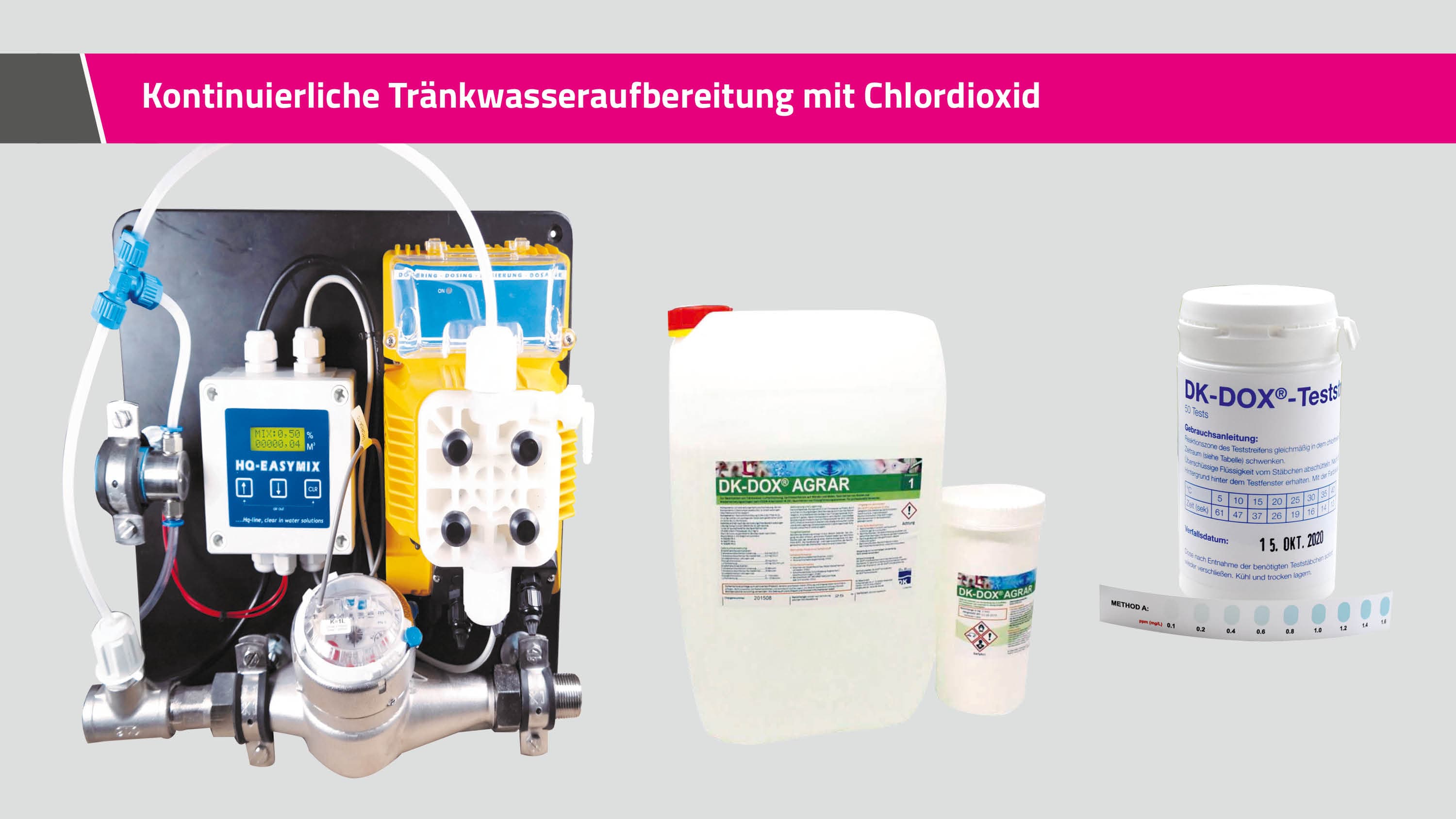 Kontinuierliche Tränkwasseraufbereitung mit Chlordioxid